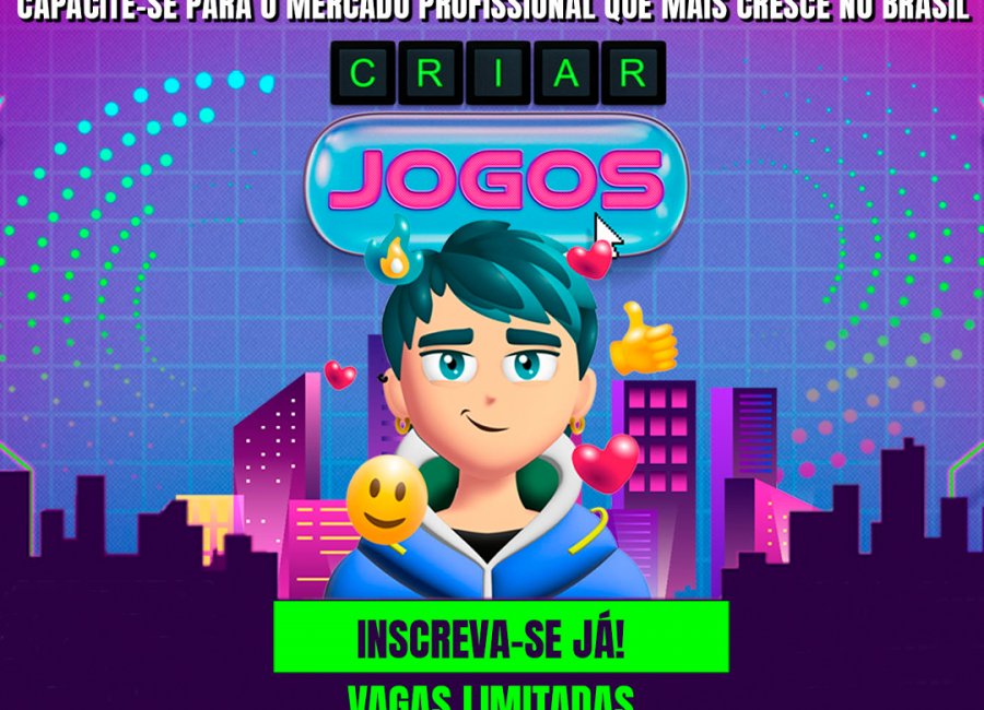 Projeto Criar Jogos está com inscrições abertas para 2 mil vagas de curso online e gratuito 