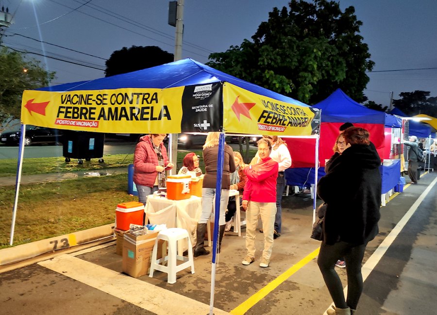Vacinação contra a febre amarela e contra a gripe durante a Feira Noturna continuará no mês de julho