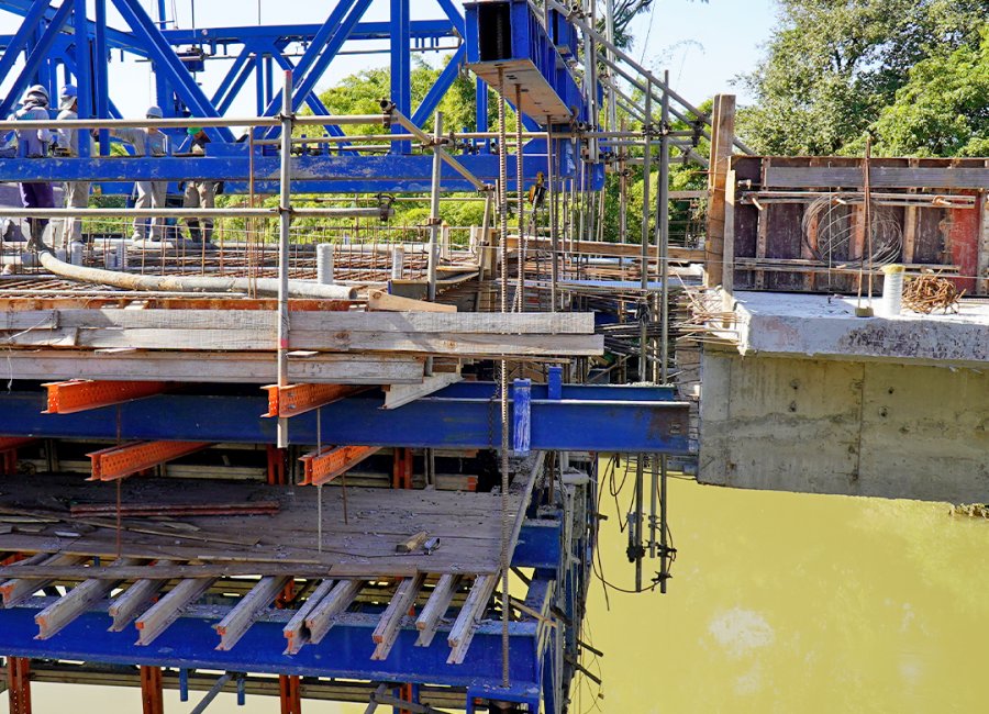 Nova ponte da Avenida dos Trabalhadores entra na última etapa do serviço de concretagem das aduelas