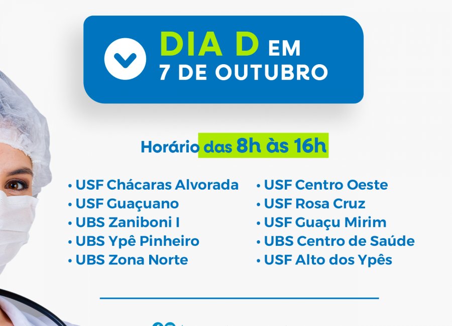 Dia D da Campanha de Multivacinação será no sábado, dia 7, em 10 unidades de Saúde