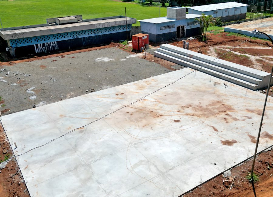 Iniciada a construção de quadra de areia do Centro Esportivo AICA