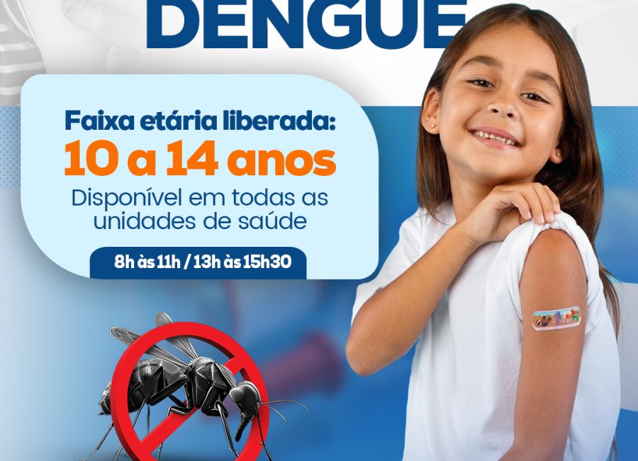 Mogi Guaçu mantém vacinação contra a dengue para população de 10 a 14 anos