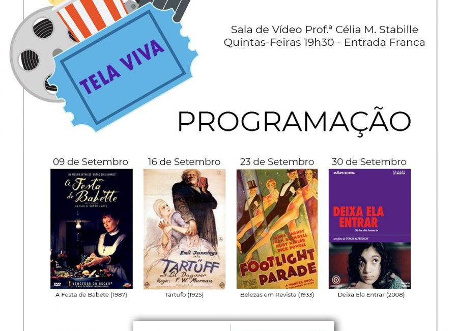 Cultura retoma projeto Tela Viva na próxima semana