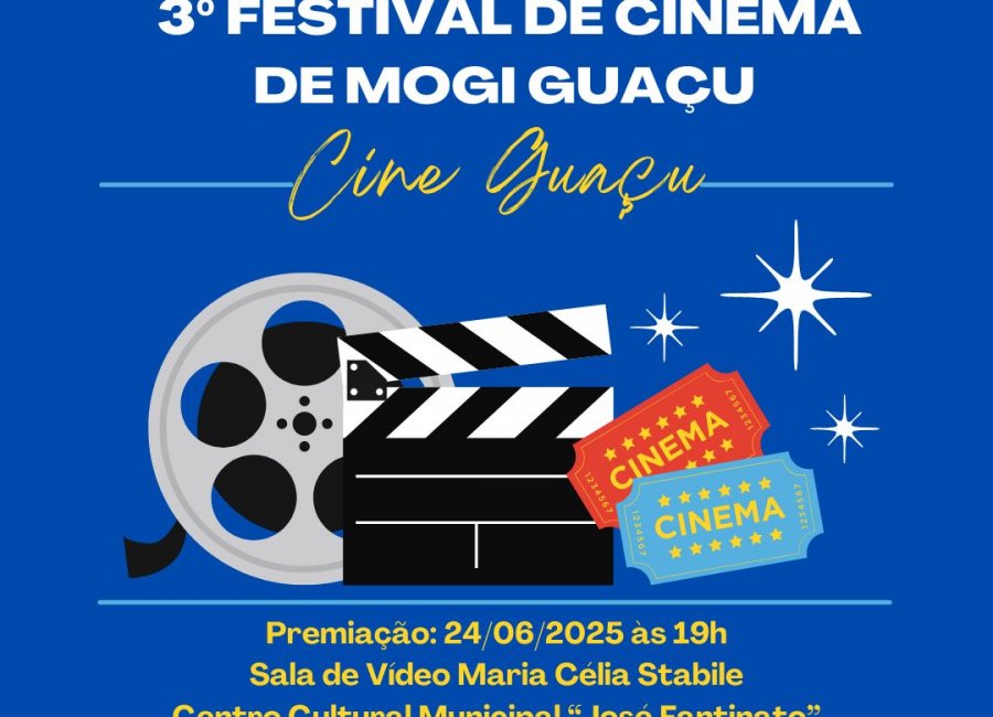 Exibição e premiação do 3º Cine Guaçu será no dia 24 de junho, no Centro Cultural