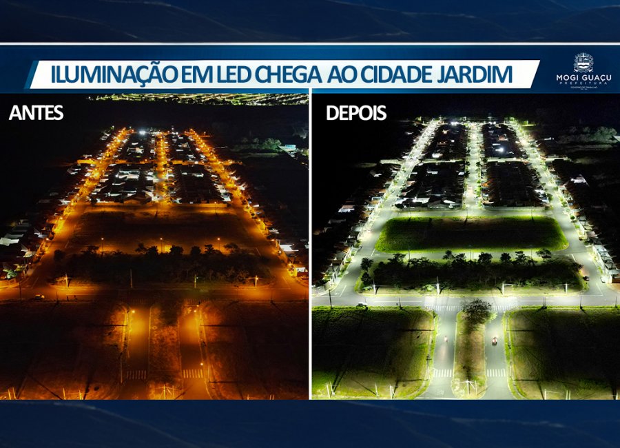 Mogi Guaçu alcança 60% de iluminação por LED em diversos bairros da cidade